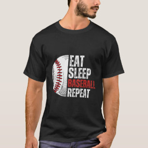 T-shirt Mangez Sleep Baseball Répéter Funny Players De Bas