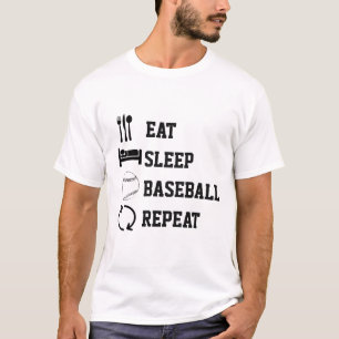 T-shirt Mangez Sleep Baseball Répéter Sport