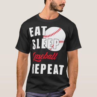 T-shirt Mangez Sleep Baseball Répéter usa sandlot