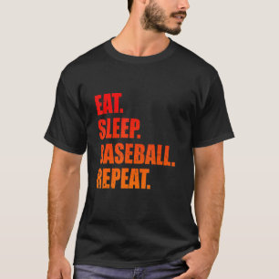 T-shirt Mangez Sleep Baseball Répétez Baseball Player Base