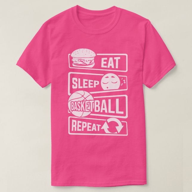 T-shirt Mangez Sleep Basketball Répéter Ball Sports (2) (Design devant)