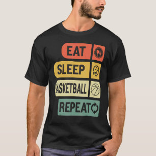 T-shirt Mangez Sleep Basketball Répéter Basketball Joueurs
