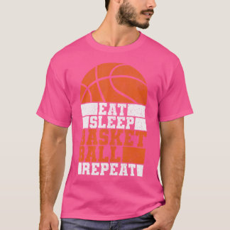 T-shirt Mangez Sleep Basketball Répéter Garçon Enfants Fun