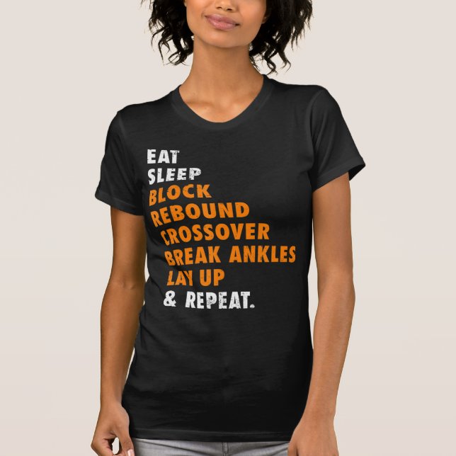 T-shirt Mangez Sleep Basketball Répéter un cadeau amusant  (Devant)