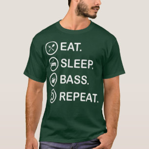 T-shirt Mangez Sleep Basse Répéter Funny Basse Guitare 666