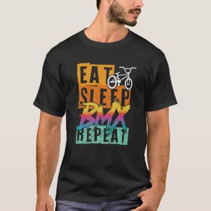 T-shirt Mangez Sleep BMX Repeat Bike MTB Don pour BMX Ride