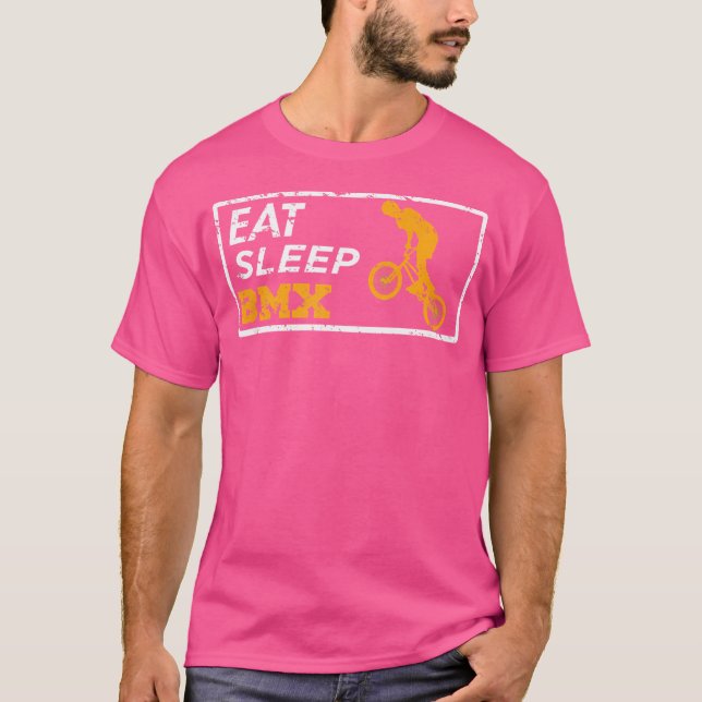T-shirt Mangez Sleep Bmx Répétez La Course De Vélo (Devant)