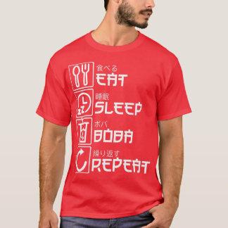 T-shirt Mangez Sleep Boba Répéter Anime Bubble Tea Manga O