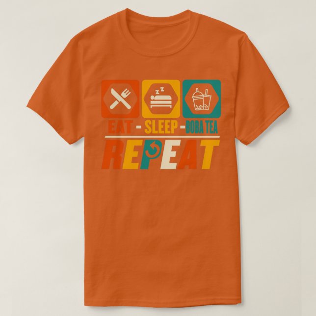 T-shirt Mangez Sleep Boba Thé Répéter Funny Boba Bubble Th (Design devant)