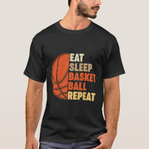 T-shirt Mangez Sleep Bysketbyll Répéter Pour Le Joueur Vin