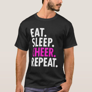 T-shirt Mangez Sleep Cheer Répéter Cheerled Girls Women Gi