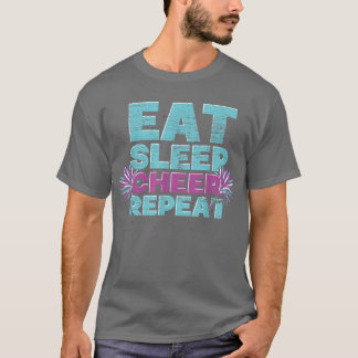 T-shirt Mangez Sleep Cheer Répéter Pom-pom girl Cheering C