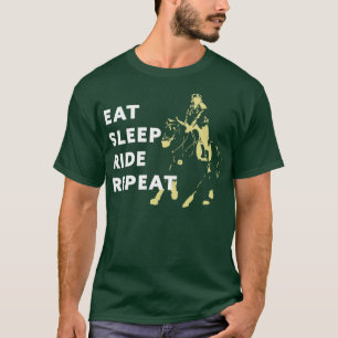 T-shirt Mangez Sleep Cheval équitation Répéter Racine Pony