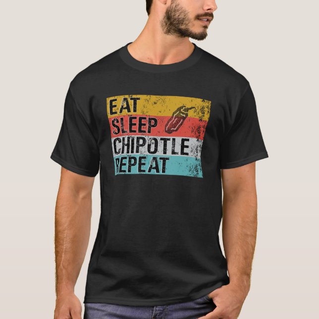T-shirt Mangez Sleep Chipotle Répéter Funny Chipotle Vinta (Devant)