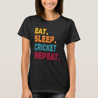T-shirt Mangez Sleep Cricket Répéter Garçons Hommes Femmes