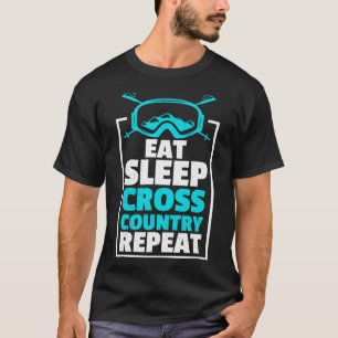 T-shirt Mangez Sleep Cross Country Repeat Skier Sports d'h
