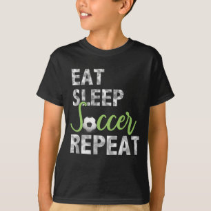 T-shirt Mangez Sleep Football Répéter Chemise Cool Sport J