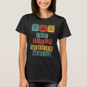 T-shirt Mangez Sleep Football Répéter Football Manger Dorm