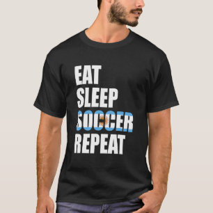 T-shirt Mangez Sleep Football Répéter Soccer Cool Argentin