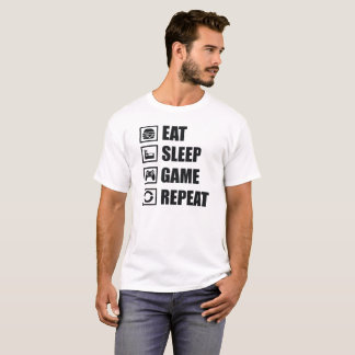 T-shirt Mangez Sleep Game Repeat, Typographie de jeu T-shi