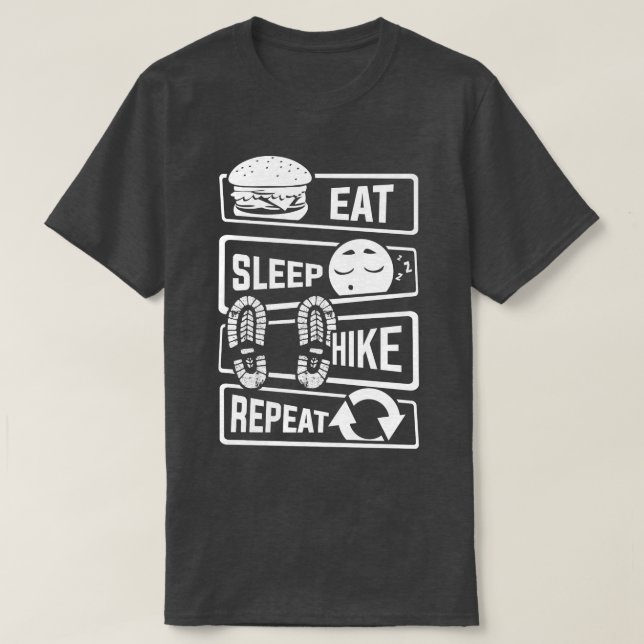 T-shirt Mangez Sleep Hike Répéter Randonnée Nature Mountai (Design devant)