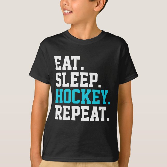 T-shirt Mangez Sleep Hockey Repeat -Amateurs de hockey (Devant)