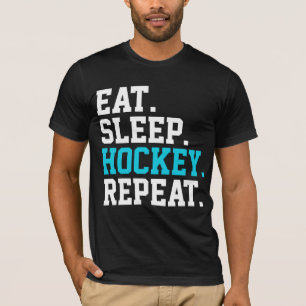 T-shirt Mangez Sleep Hockey Repeat -Amateurs de hockey