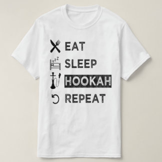 T-shirt Mangez Sleep Hookah Repeat, Amoureux Drôle Hookah