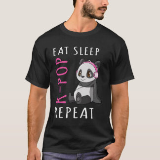 T-shirt Mangez Sleep K Pop Repeat K Pop Panda Don Pour Fem