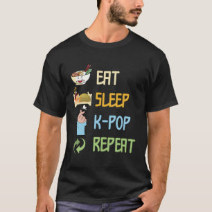 T-shirt Mangez Sleep K Pop Répéter Coréen Pop Music South 