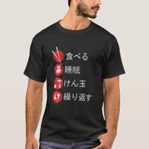 T-shirt Mangez Sleep Kendama Répéter Coupe Ball Jeu Japona