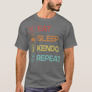 T-shirt Mangez Sleep Kendo Répéter Kenjusu Kata Shinai Sam