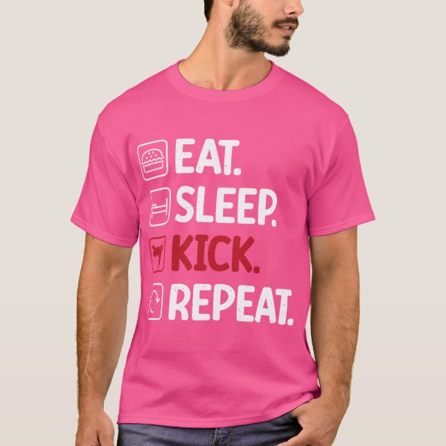 T-shirt Mangez Sleep Kick Repeat Kung Fu (Devant)