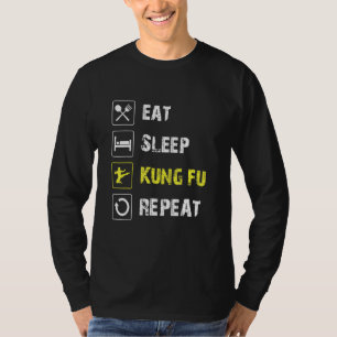 T-shirt Mangez Sleep Kung Fu Cool Répéter Kung Fu