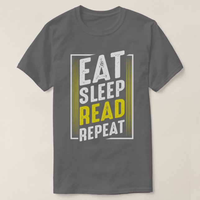 T-shirt Mangez Sleep Lire Répéter Lecture Livre Worms Drôl (Design devant)