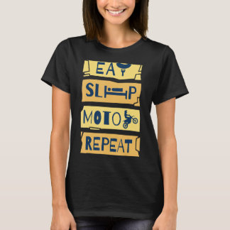T-shirt Mangez Sleep Motocross Répéter pour Motocross Dirt