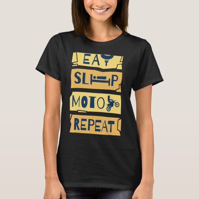 T-shirt Mangez Sleep Motocross Répéter pour Motocross Dirt (Devant)