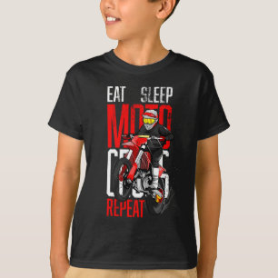 T-shirt Mangez Sleep Motocross Répétez Funny Don pour Moto