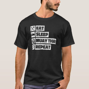T-shirt Mangez Sleep Muay Thai Répéter Cool Thai Boxing Tr
