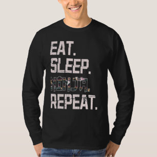 T-shirt Mangez Sleep Ninja Répéter Japon Shinobi Pour Le V