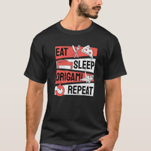 T-shirt Mangez Sleep Origami Répéter le pliage papier