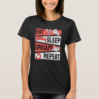 T-shirt Mangez Sleep Origami Répéter Papier pliant art