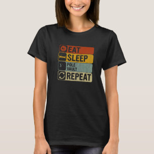 T-shirt Mangez Sleep Pole Vault Répéter Retro 60s les anné