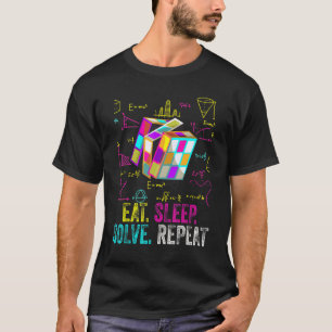 T-shirt Mangez Sleep Résolvez Répéter Math Vitesse Cubing