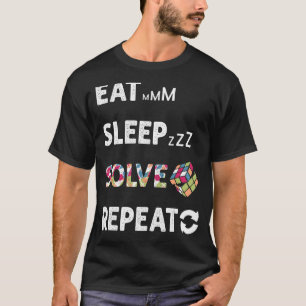 T-shirt Mangez Sleep Résolvez Répéter Math Vitesse Cubing 