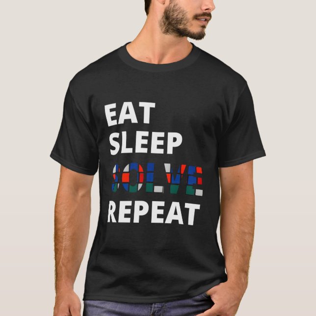 T-shirt Mangez Sleep Résolvez Répéter Speedcubing Speedrés (Devant)