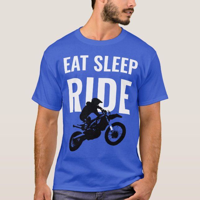 T-shirt Mangez Sleep Ride Motocross Moto Sport Pop Art (Devant)
