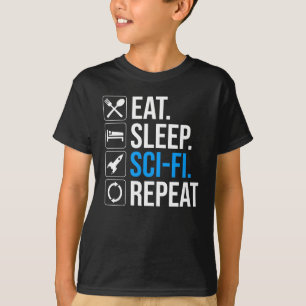 T-shirt Mangez Sleep Sci-Fi Répéter