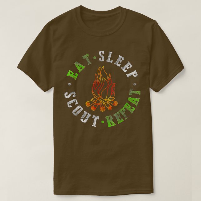 T-shirt Mangez Sleep Scout Répéter Camping Scouting Lover (Design devant)