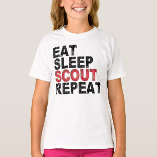 T-shirt Mangez Sleep Scout Répéter Funny Scouting Outdoor 